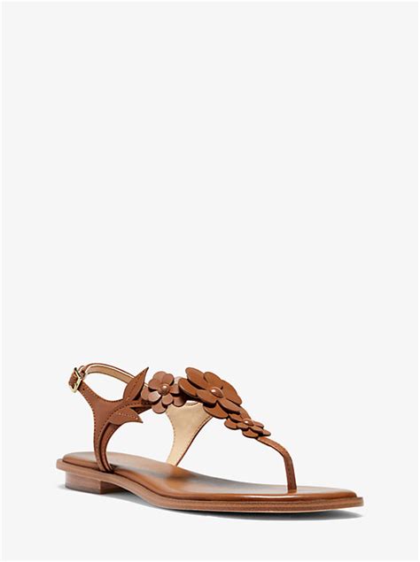 michael kors flora|Flora Appliqué Leather Sandal .